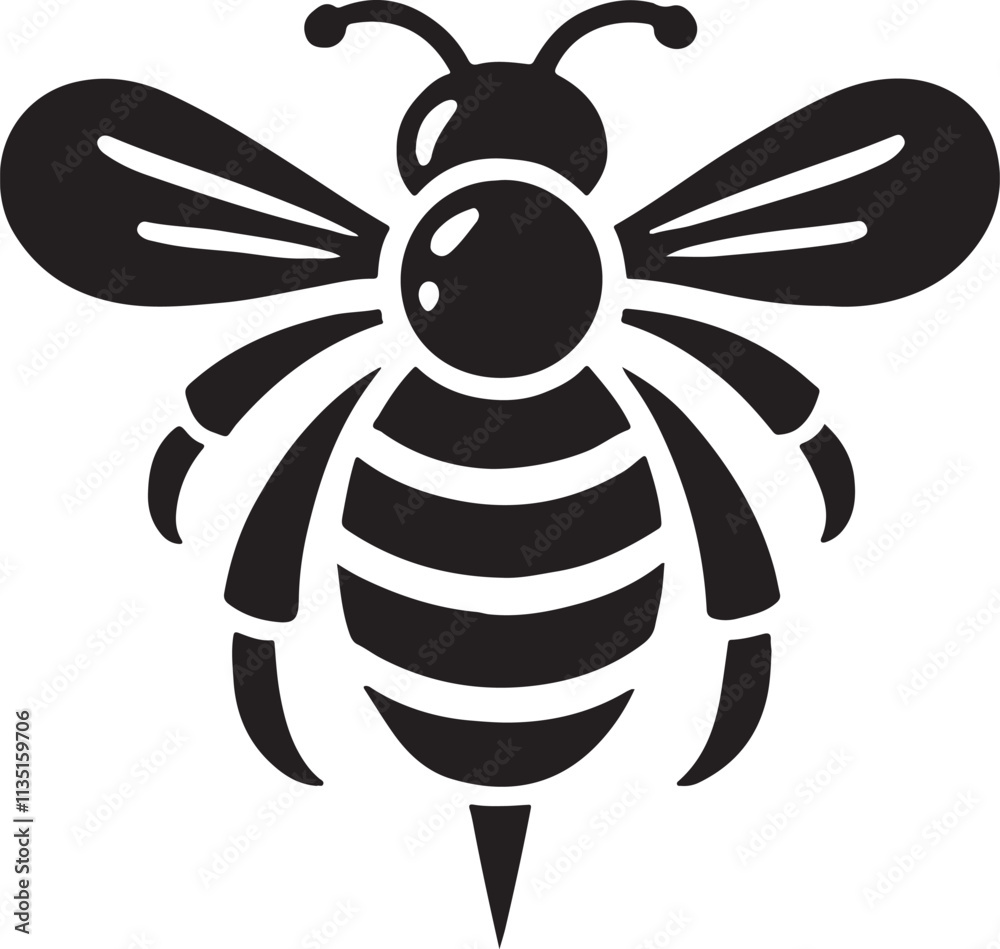 Bee silhouette vector illustration. Bee silhouette vector illustration.