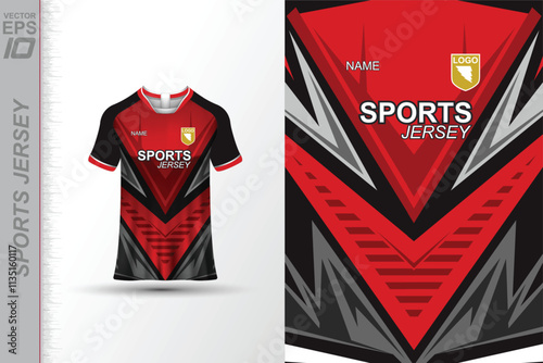 Modern ready-to-print jersey design with dynamic lines and vibrant colors. Perfect for football, basketball, cycling, or sportswear. High-quality, customizable vector file for instant printing.