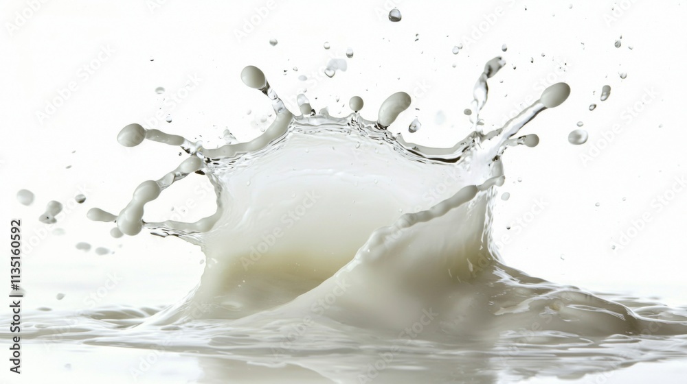 Milk Splash: Creamy Texture and Liquid Dynamics in a Stunning Close-up Milk Splash: Creamy Texture and Liquid Dynamics in a Stunning Close-up