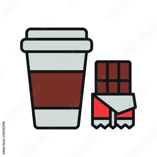 Hot chocolate drink icon, a charming vector graphic showcasing a warm mug with swirling steam and a touch of sweetness