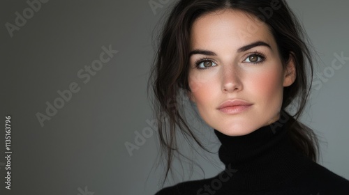 Stunning Woman Portrait: Captivating Gaze and Effortless Style