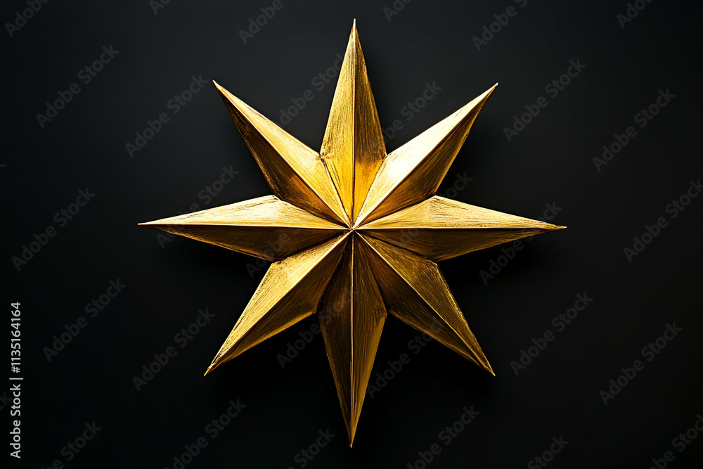 3D golden star symbolizing success and achievement on a black background 3D golden star symbolizing success and achievement on a black background