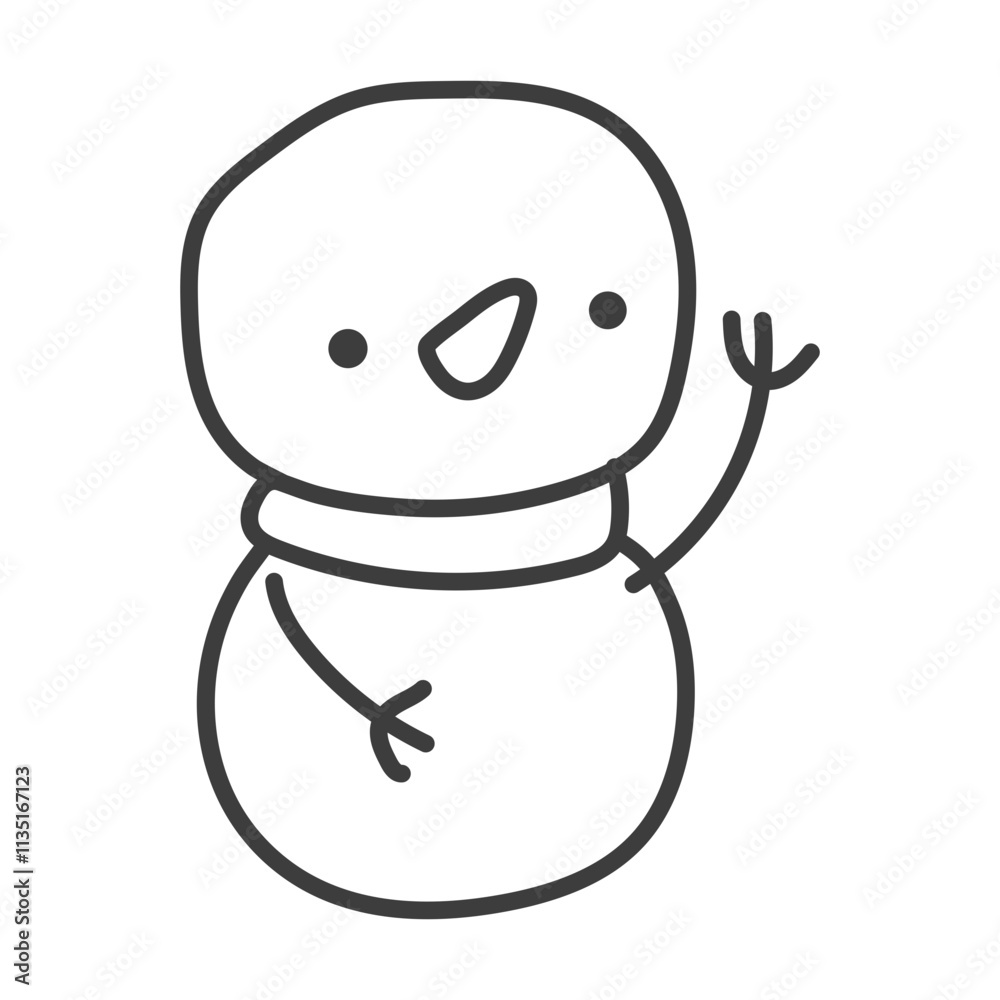 Obraz premium cute doodle snowman