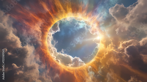 Sun dog, linda braucht century/american), computer graphics. Parhelion. Illustration