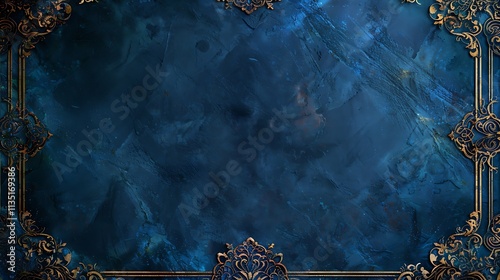 Thai frame with intricate design deep blue backdrop mystical vibe
