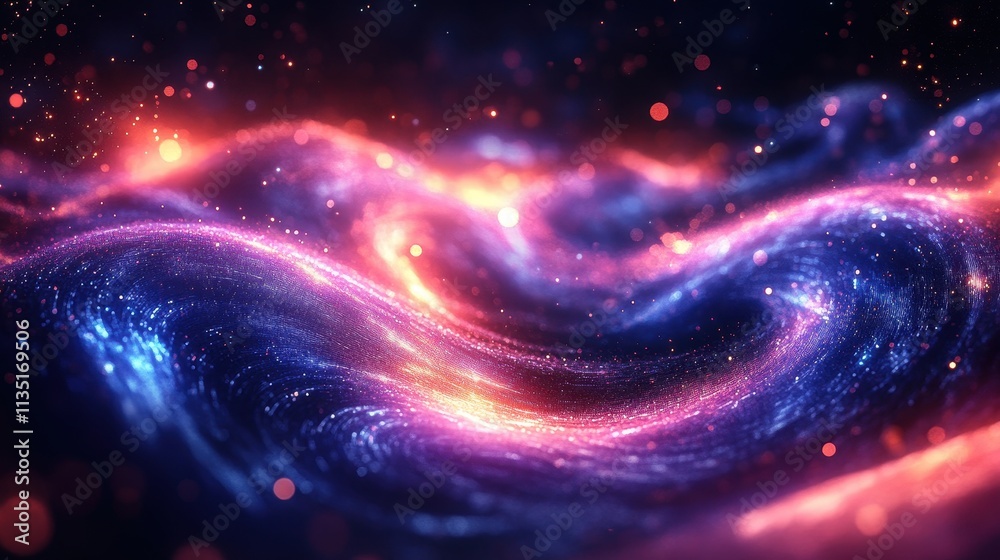 Abstract Swirling Nebula Vibrant Pink, Purple, and Blue Cosmic Background with Sparkling Glittering Particles Abstract Swirling Nebula Vibrant Pink, Purple, and Blue Cosmic Background with Sparkling Glittering Particles