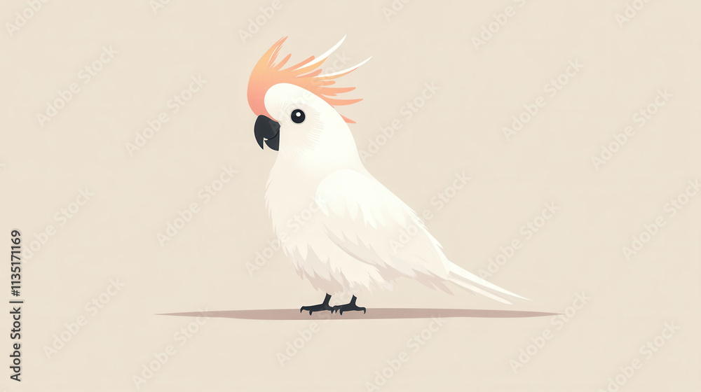 Obraz premium Full Body Profile of a Cockatoo Illustration