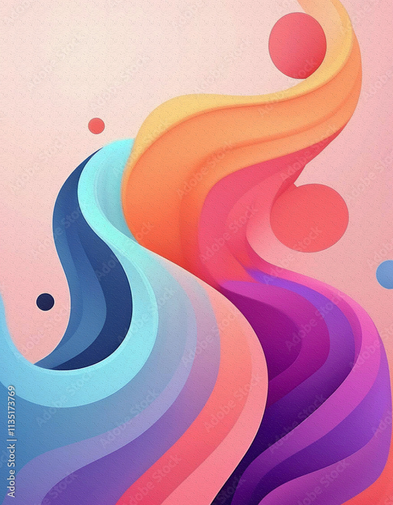 Obraz premium Abstract colorful 3d wave background with light texture effect on it, AI Generated