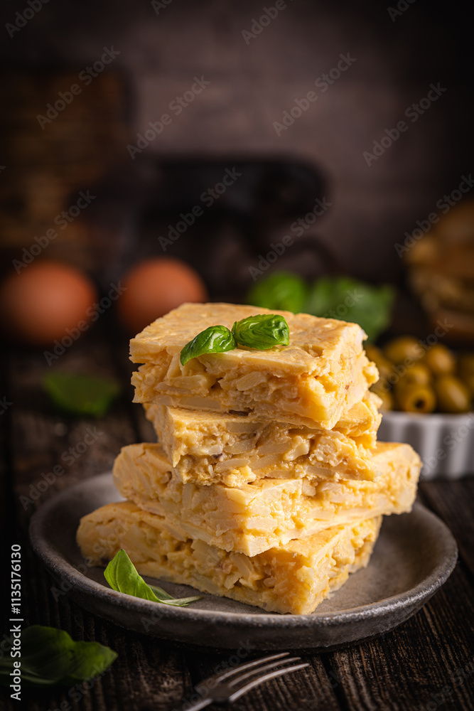Spanish omelette with potatoes Spanish omelette with potatoes