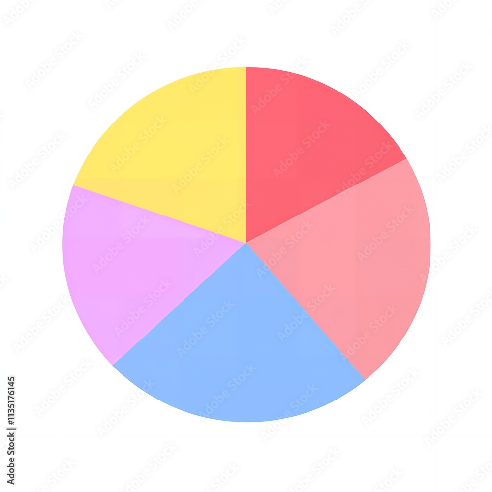 Fototapeta premium Pastel pie chart, data visualization