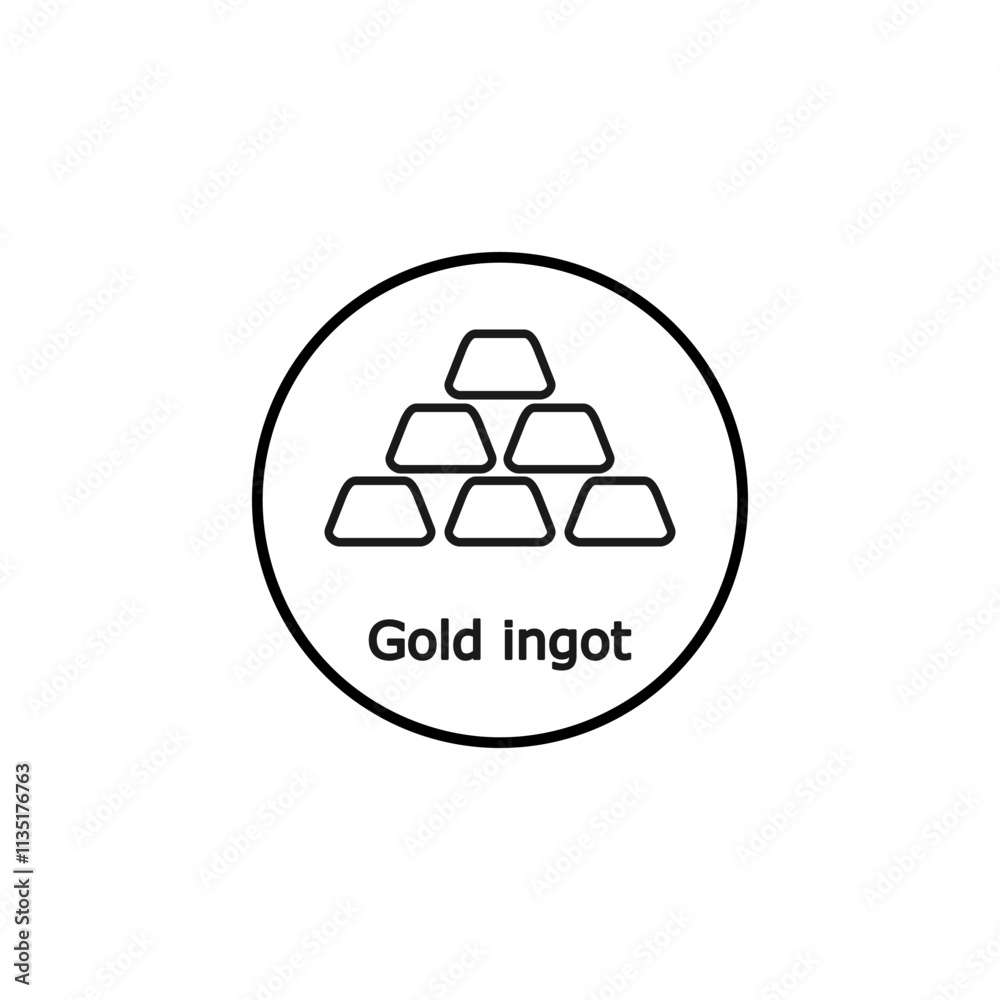 Gold Ingots icon thin line outline linear Gold Ingots symbol icon isolated on white. Gold Ingots icon thin line outline linear Gold Ingots symbol icon isolated on white.
