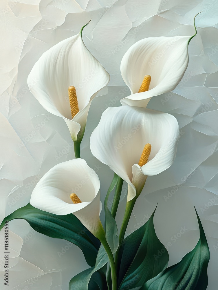 Obraz premium beautiful flowers of calla lily on paper background