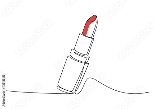 Continuous One-Line Drawing of a Lipstick - Minimalist Beauty Art