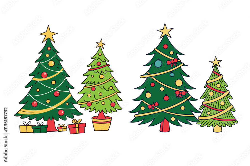 A beautifully decorated Christmas tree with twinkling lights, colorful ornaments, and a star on top, capturing the festive spirit of the holiday season. A beautifully decorated Christmas tree with twinkling lights, colorful ornaments, and a star on top, capturing the festive spirit of the holiday season.