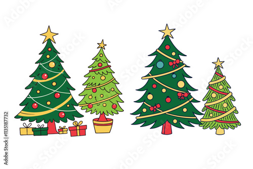 A beautifully decorated Christmas tree with twinkling lights, colorful ornaments, and a star on top, capturing the festive spirit of the holiday season.