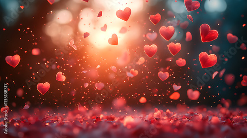  Floating Hearts Valentine's Day Background 