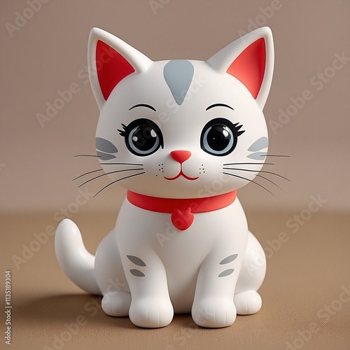 white cat with rubber texture