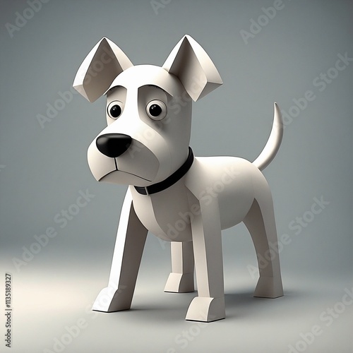 3d dog cute