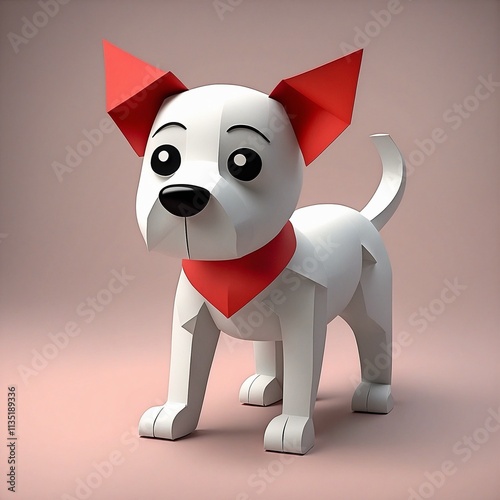 3d dog with heart
