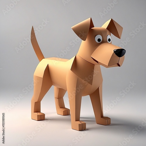 3d render of a dog on white