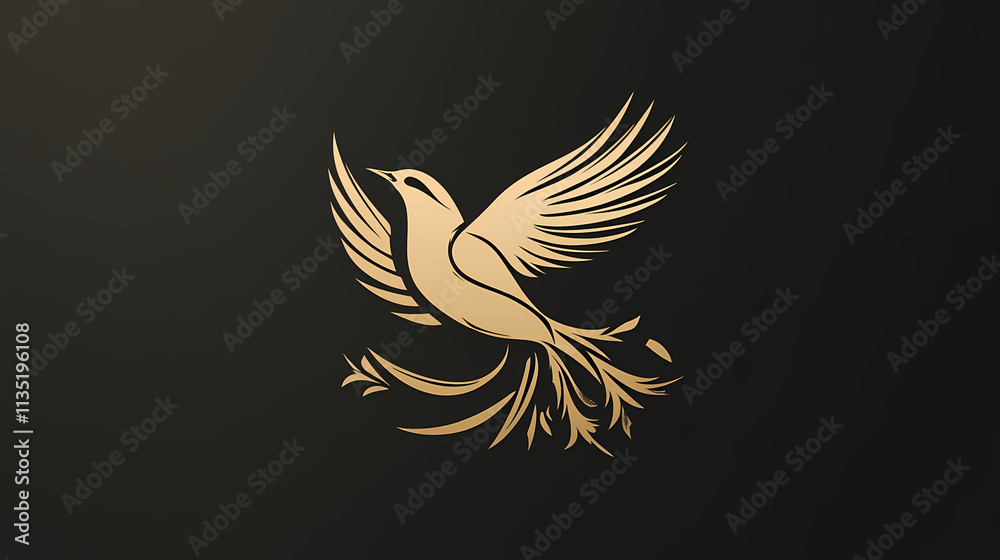 Obraz premium Charming vintage style nightingale logo design with elegant. Timeless. Illustration