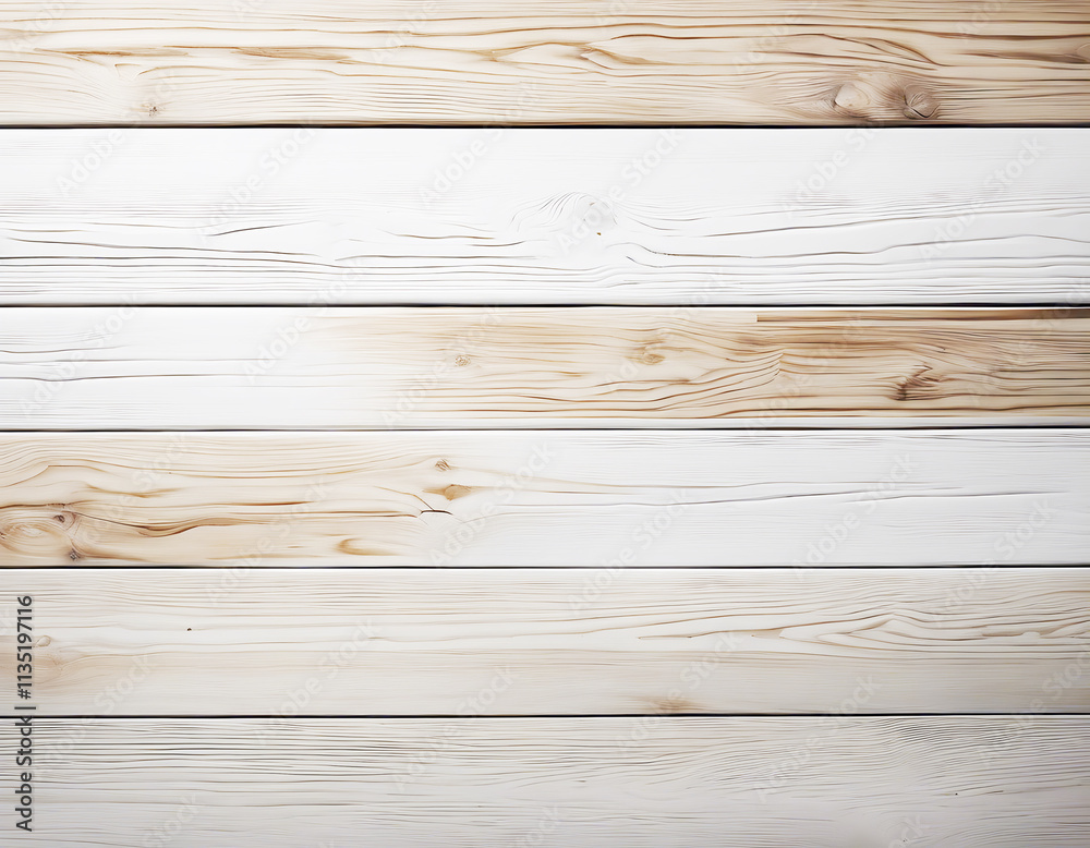 Old white rustic wooden board texture flatlay background. Blank wooden board backdrop.