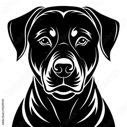  Rottweiler dog black silhouette vector with white background