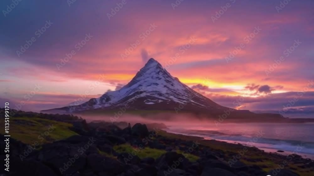 Waterfall cascades from a rocky cliff under an overcast sky videos, captured by drone in Iceland video Waterfall cascades from a rocky cliff under an overcast sky videos, captured by drone in Iceland video