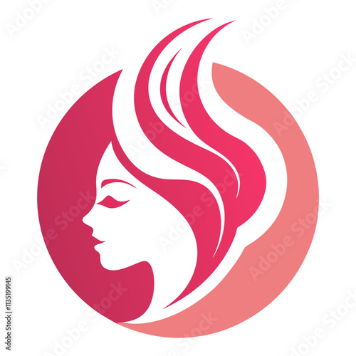 Logo for a beauty parlour, simple clean logo, Creative Logo Icon, white background, 2d style, logo style design on white background.