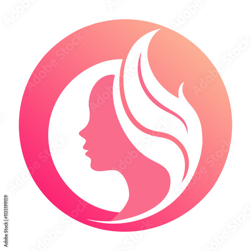 Logo for a beauty parlour, simple clean logo, Creative Logo Icon, white background, 2d style, logo style design on white background.