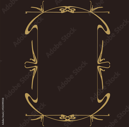 frame vintage art nouveau, vintage, old border, anticart deco border
