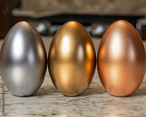 Colourful Easter eggs with beautiful background Generated By Ai. photo