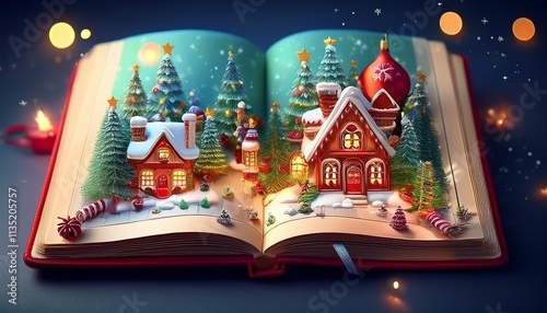 크리스마스 휴가 장면으로 가득 찬 일기