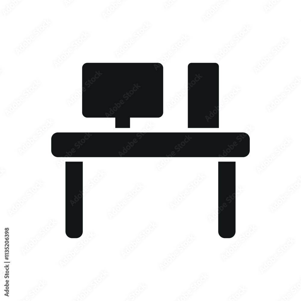 Desk Icon is a sleek and modern design perfect for office furniture stores, workspace apps, and productivity projects Desk Icon is a sleek and modern design perfect for office furniture stores, workspace apps, and productivity projects