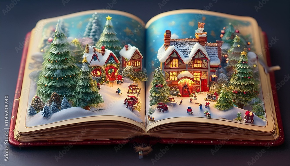 Fototapeta premium 크리스마스 휴가 장면으로 가득 찬 일기