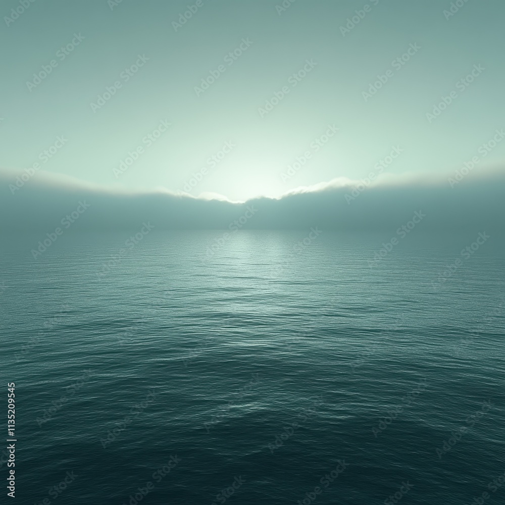 custom made wallpaper toronto digitalTranquil Ocean Horizon with Soft Misted Light Serene Seascape with Calm Waters and Misty Sky.