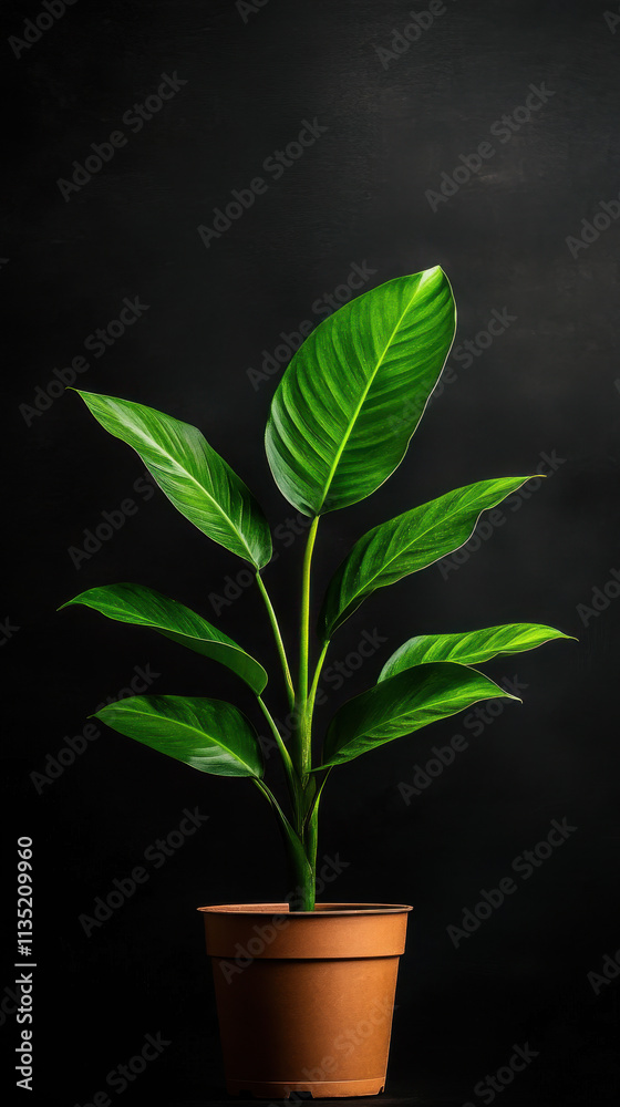 Close-Up of Beautiful Tropical Plant Against Dark Background Close-Up of Beautiful Tropical Plant Against Dark Background