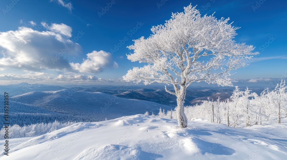 abstract tree on the mountain, winter, cold, dramatic light, cinema look, cold, ice, mountains, wide view. abstract tree on the mountain, winter, cold, dramatic light, cinema look, cold, ice, mountains, wide view.