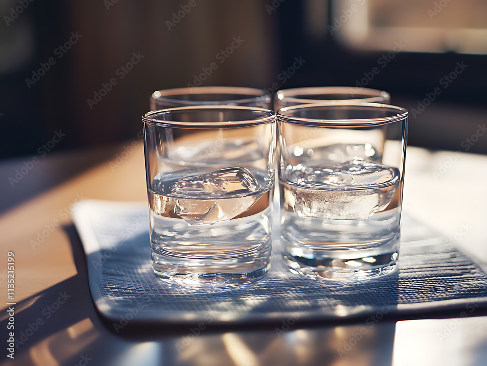 Used drinking glasses are placed in the kitchen Used drinking glasses are placed in the kitchen