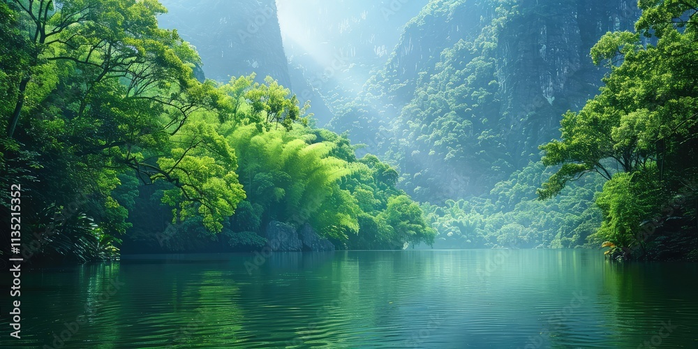 Calm Lakes Reflect Nature's Tranquil Beauty in Silence Calm Lakes Reflect Nature's Tranquil Beauty in Silence
