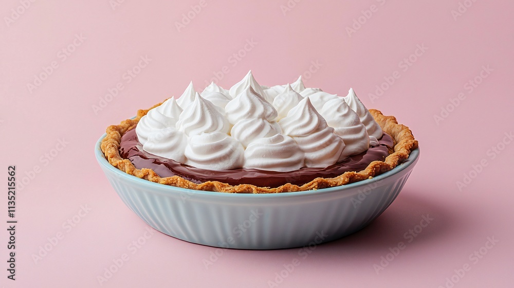 Delicious Chocolate Pie with Whipped Cream Dessert Pastry Food Delicious Chocolate Pie with Whipped Cream Dessert Pastry Food