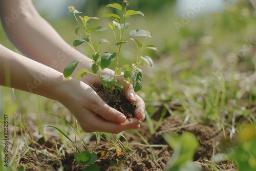 Celebrating earth day  nurturing seedlings for a greener future in nature s embrace photo