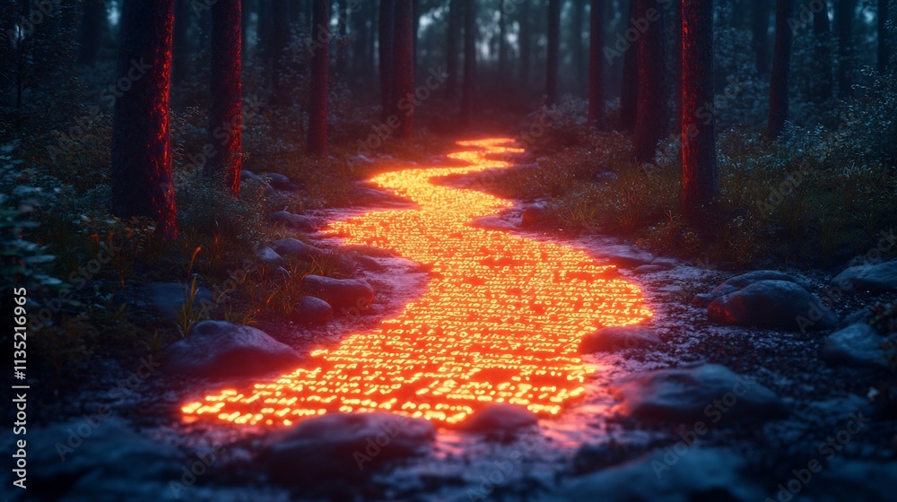 Neonlit forest pathways Morse code patterns symbolizing hidden messages in nature Neonlit forest pathways Morse code patterns symbolizing hidden messages in nature