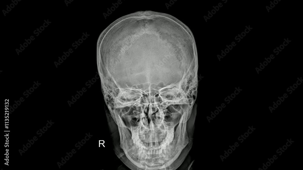 Skull X-Ray PA View - Radiographic Imaging for Cranial Diagnostics Skull X-Ray PA View - Radiographic Imaging for Cranial Diagnostics