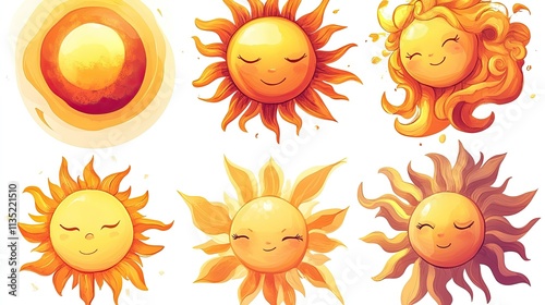 Sun Clipart: Radiant sun clipart images featuring bright, glowing suns and warm rays, ideal for summer, weather, and positive, uplifting design themes.