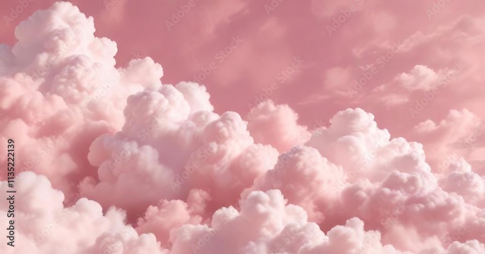Soft pastel clouds float on a pink background seamless pattern, whimsical, pastel, pattern, clouds Soft pastel clouds float on a pink background seamless pattern, whimsical, pastel, pattern, clouds