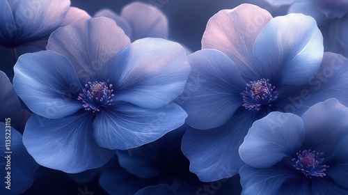 Soft Blue Abstract Floral Background with Delicate Petal Texture