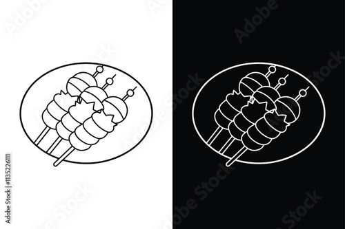 Kebabs icon vector on White Background ,Vector Art Illustration on white background.