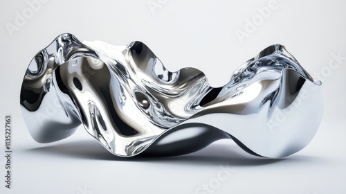 Polished Chrome Abstract Sculpted Bowl Design