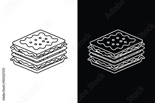 Lasagna icon vector on White Background ,Vector Art Illustration on white background.